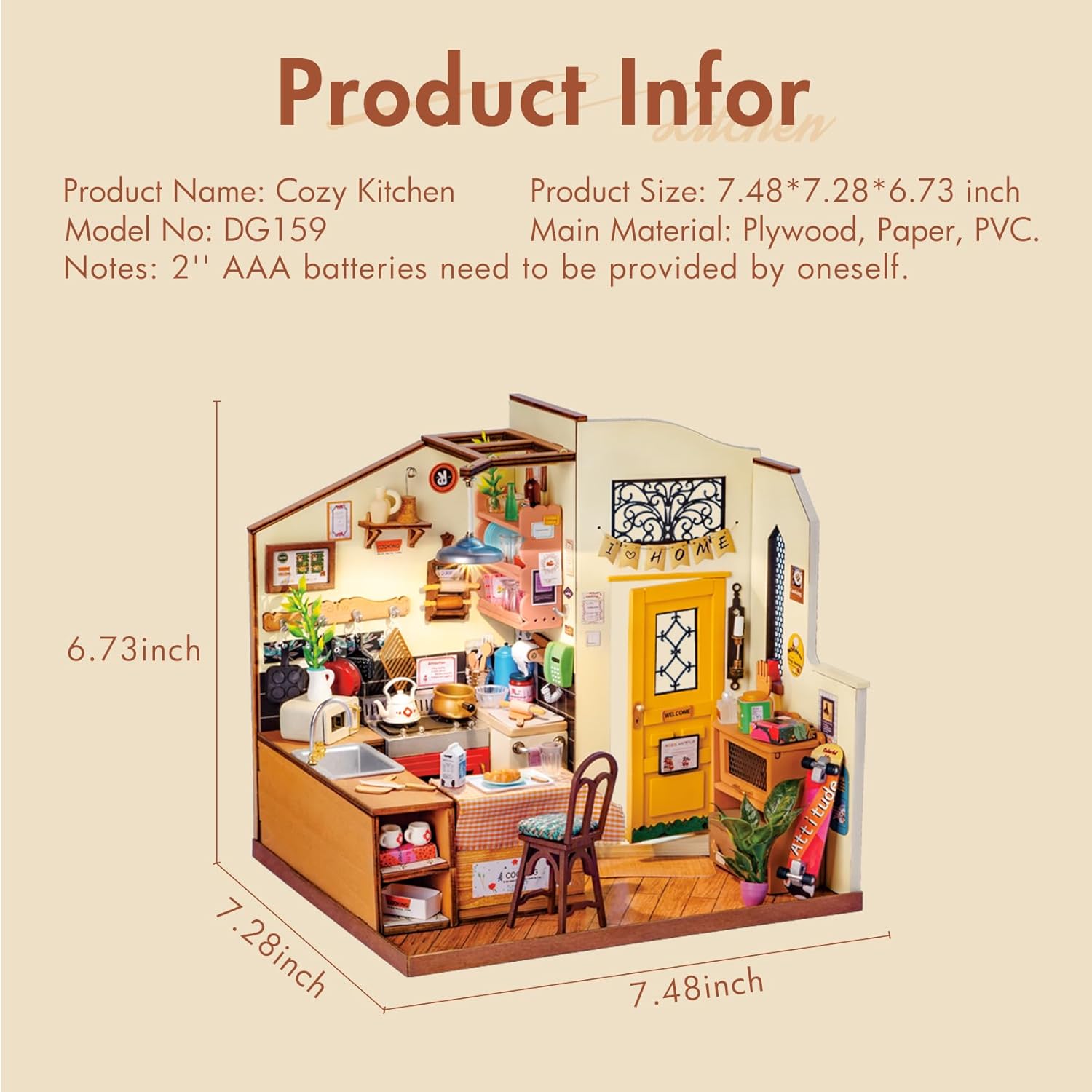 Thumbnail 4 de Rolife Homey Kitchen DIY dollhouse kit