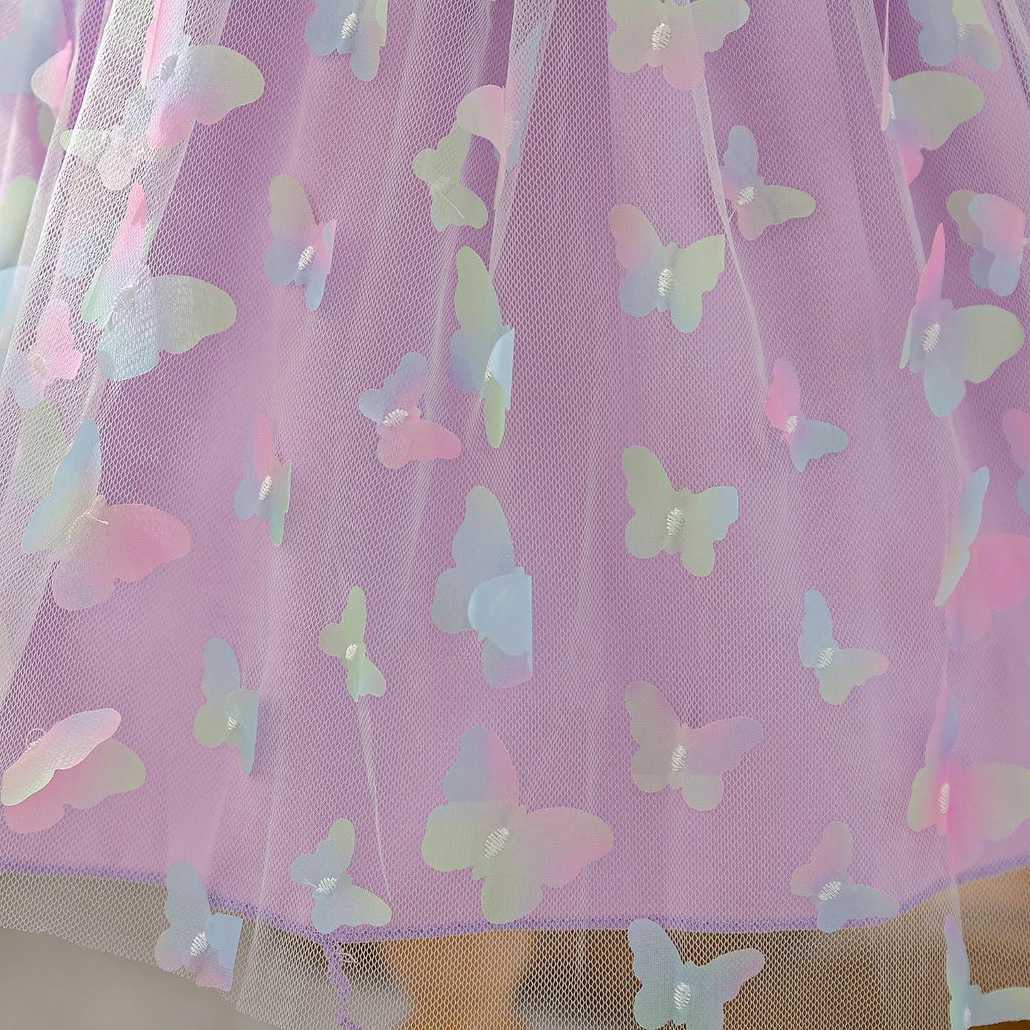 Thumbnail 6 de NNJXD Baby Girl Rainbow Tulle Dress: Fairy Butterfly Party Outfit for Toddlers