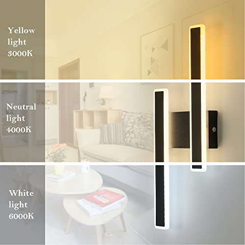 Detalle de Aplique Pared Interior LED Comely 32W regulable (3000K/4500K/6000K) – Negro