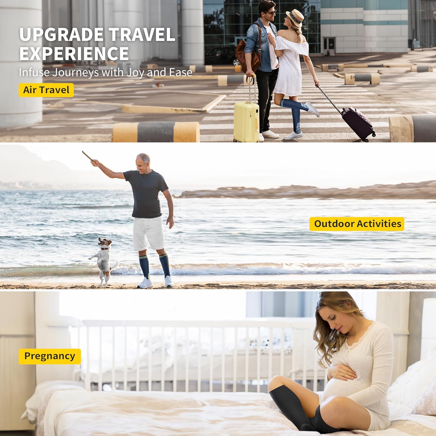 Detalle 2 de CAMBIVO Compression Socks 20–30 mmHg for Travel