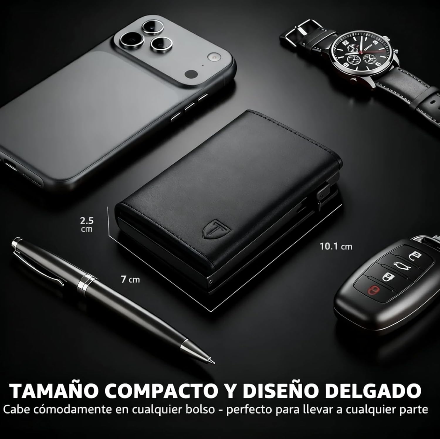 Detalle de TENBST Carteras para Hombre piel compacta 👛