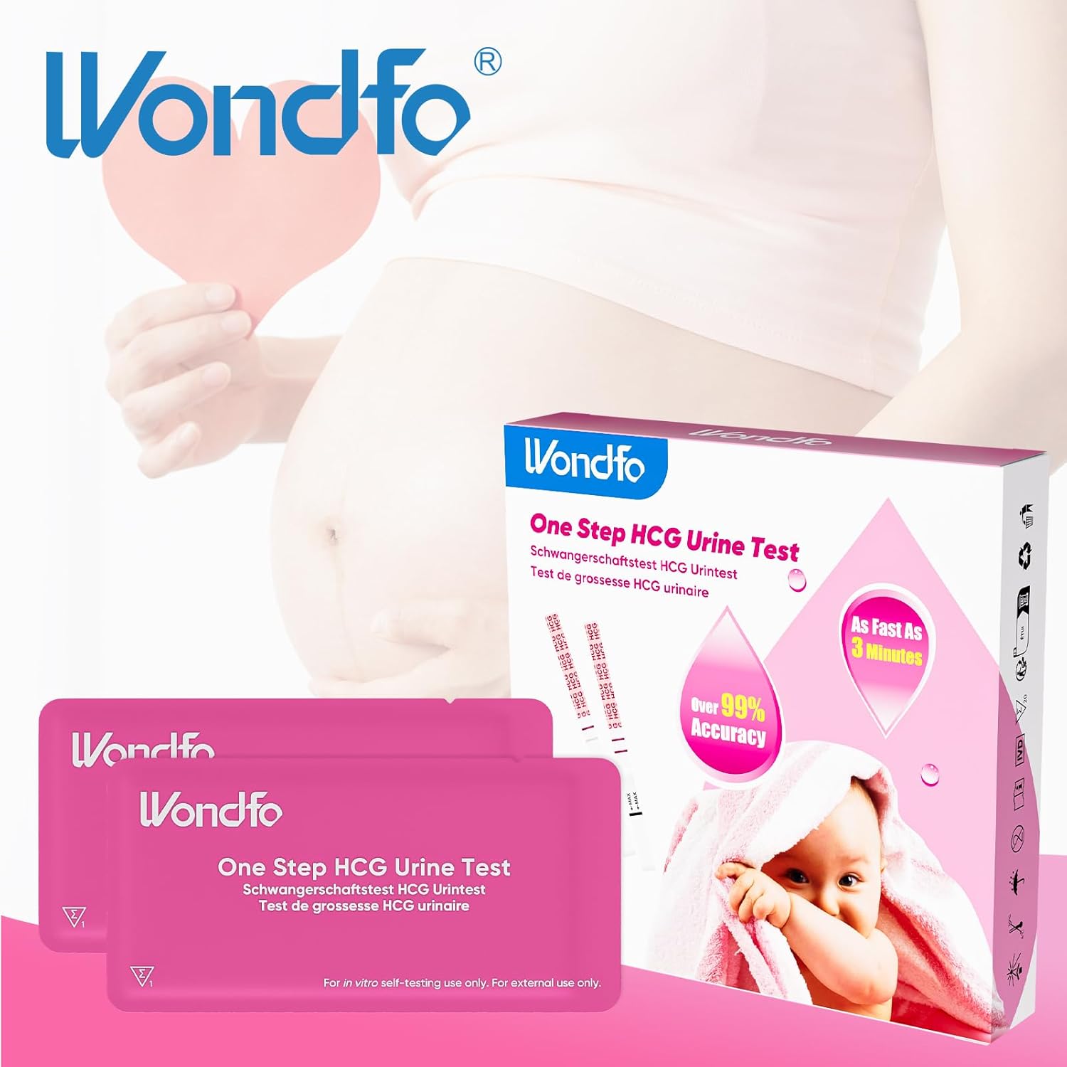 Thumbnail 5 de Wondfo Ultra-Frühschwangerschaftstest 20er-Pack (10 mIU/ml) – Schwangerschaftstest zum frühen Nachweis