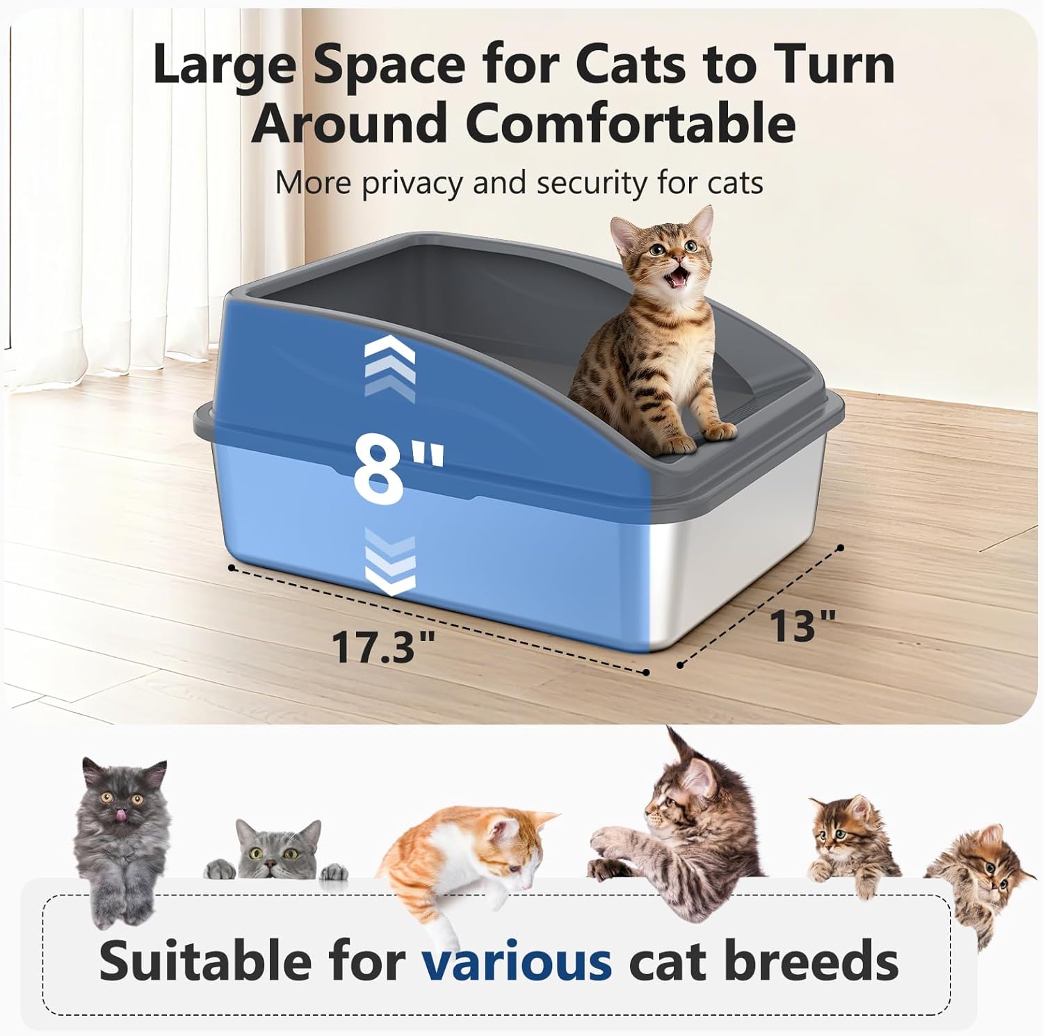 Detalle 1 de FURTIME Stainless Steel cat litter tray 21cm