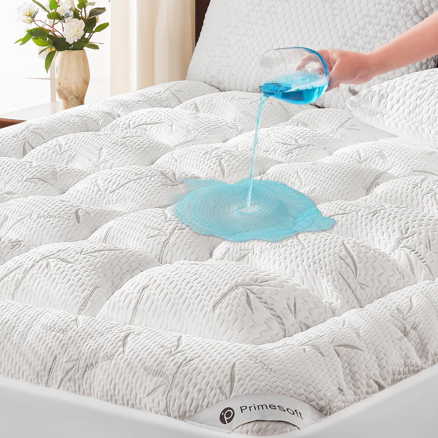 Primesoft King Size Waterproof Mattress Topper 21in