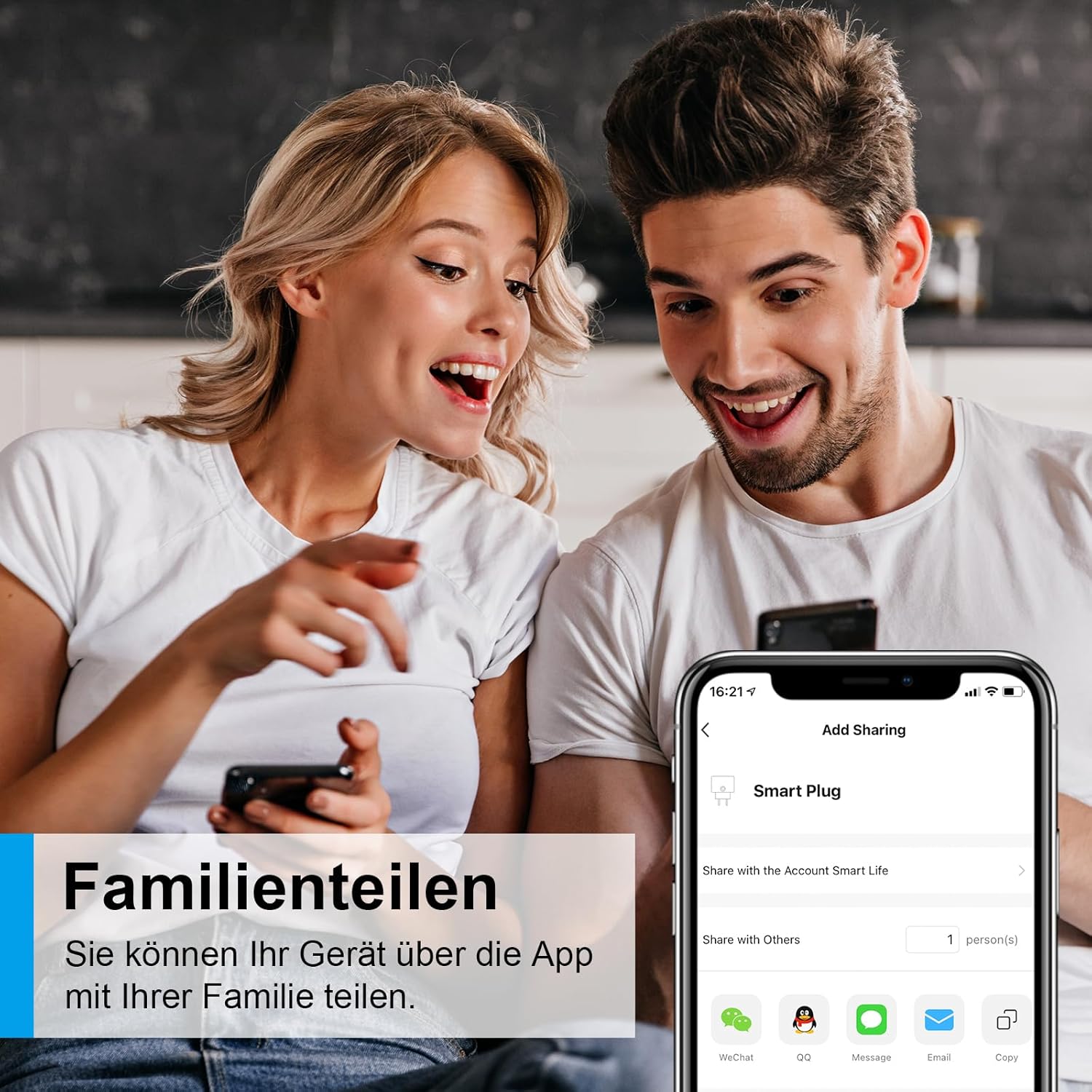 Thumbnail 6 de ANTELA WLAN Smart-Steckdose mit Strommessung (16A) – steuerbar per App & Sprachassistent, 2,4 GHz