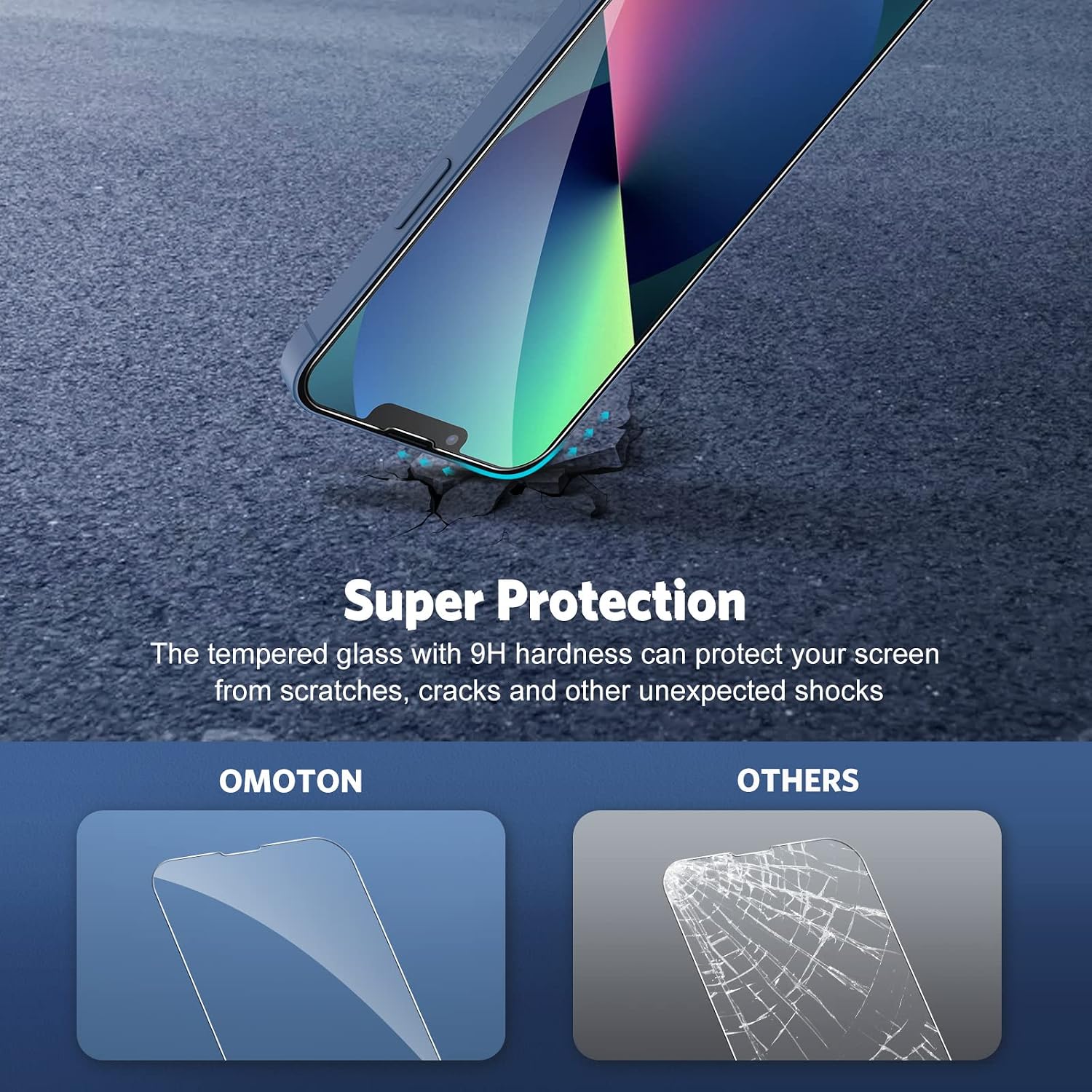 Thumbnail 4 de OMOTON iPhone 13 Schutzglas 3+2 Stück