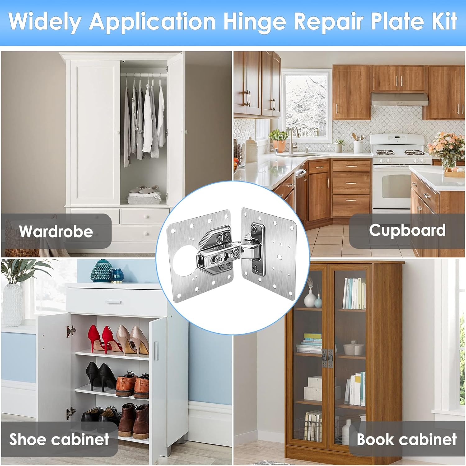 Detalle de Cabinet hinge repair kit 12PCS with 80 screws