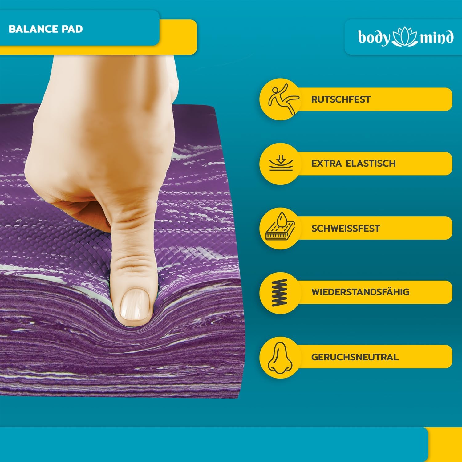 Thumbnail 3 de Body & Mind Balance-Pad — Planche d'équilibre en mousse souple anti-dérapante 40 x 29 cm