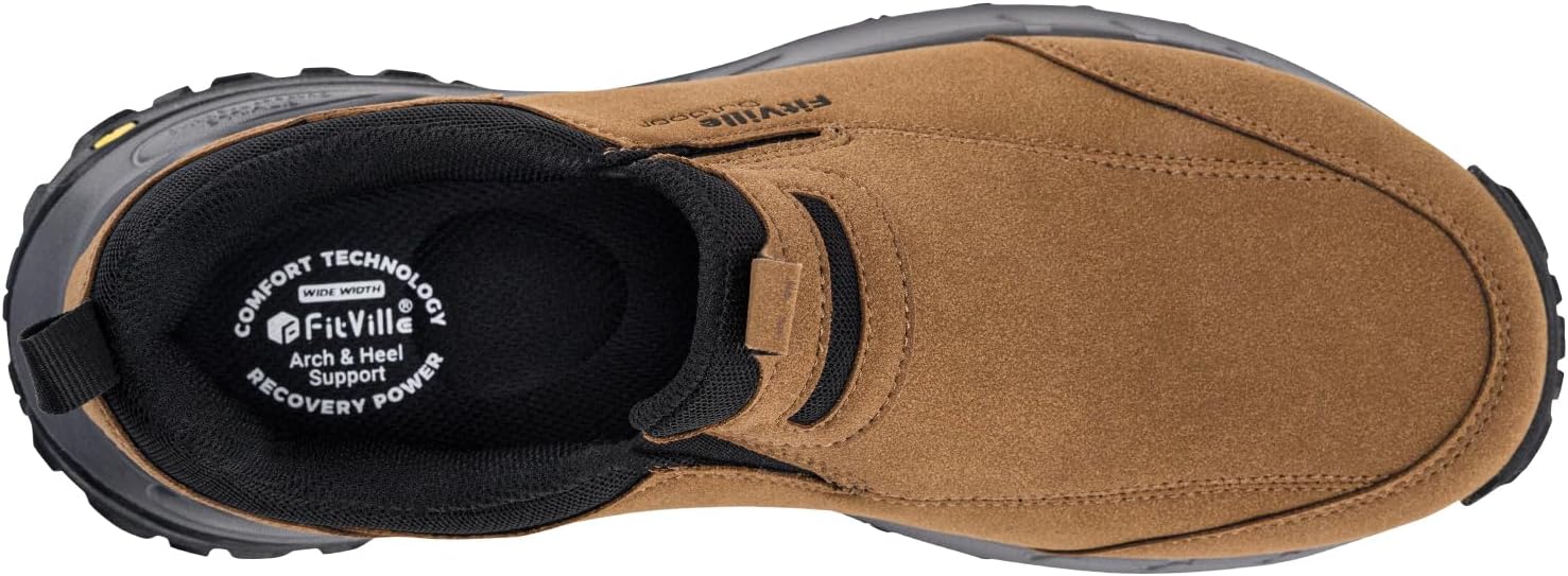 Detalle de FitVille Wanderschuhe Herren Extra Breit – Trekking-Schuhe mit rutschfester Sohle und Fußgewölbeunterstützung