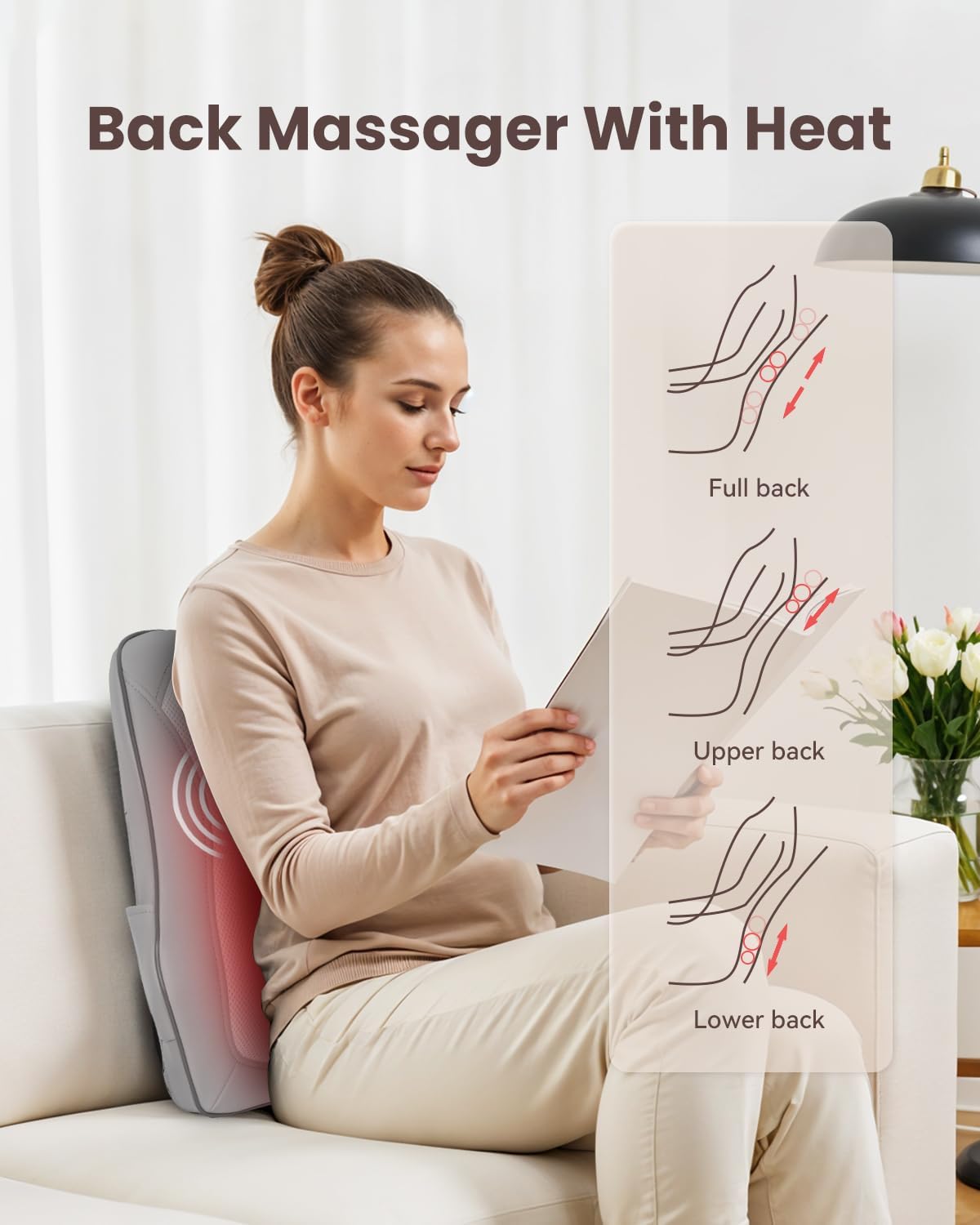 Thumbnail 4 de COMFIER Masajeador Shiatsu 4D con calor y terapia muscular🌀