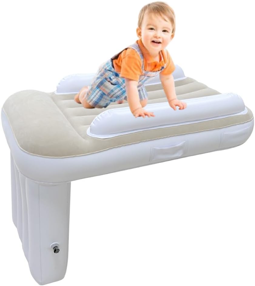 JANTEELGO Airplane Bed for Toddlers (No Pump) – Portable Inflatable Travel Bed for Flights & Car