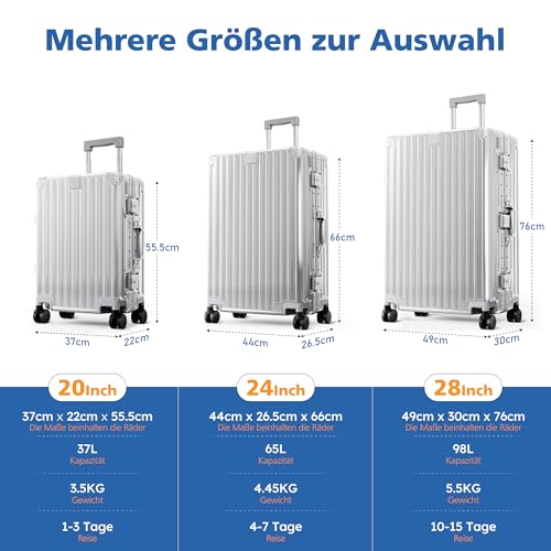 Thumbnail 8 de ALPHA CAMP Valise rigide 65 L en polycarbonate, cadre aluminium et serrure TSA
