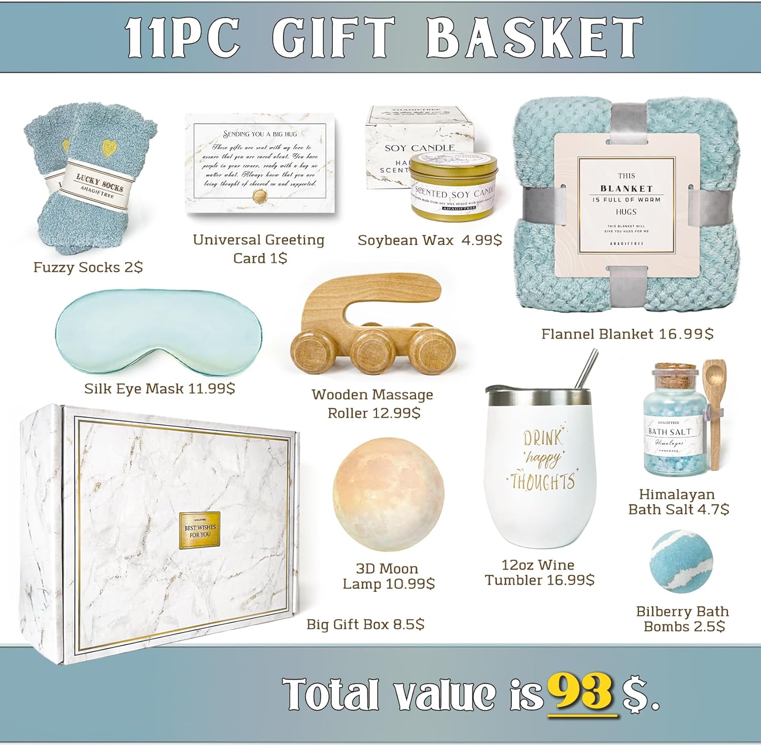Thumbnail 1 de AHAGIFTREE Birthday Gift Basket 11PC