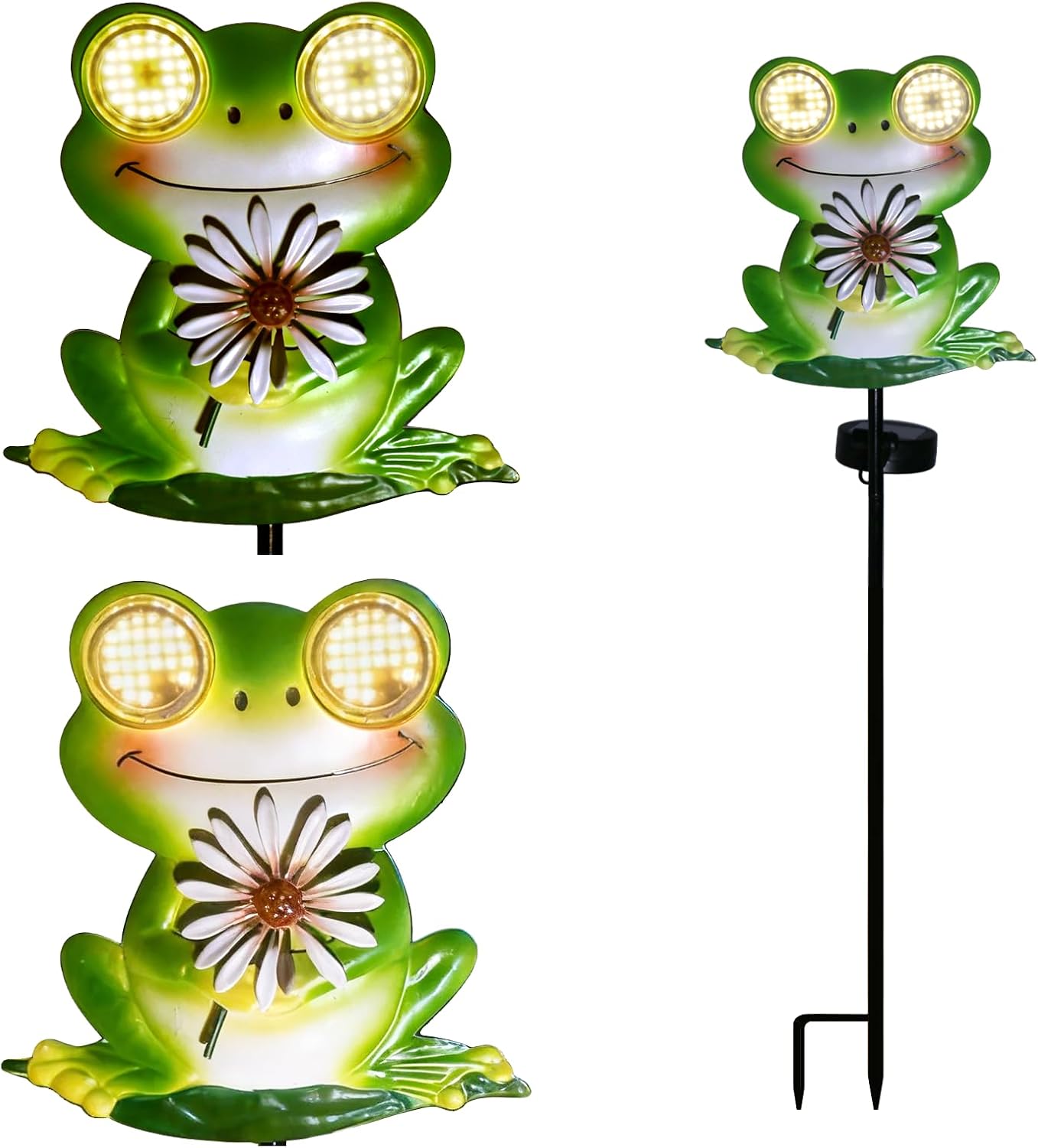 Detalle de esgarden Solar Frog Garden Stake Light, Metal