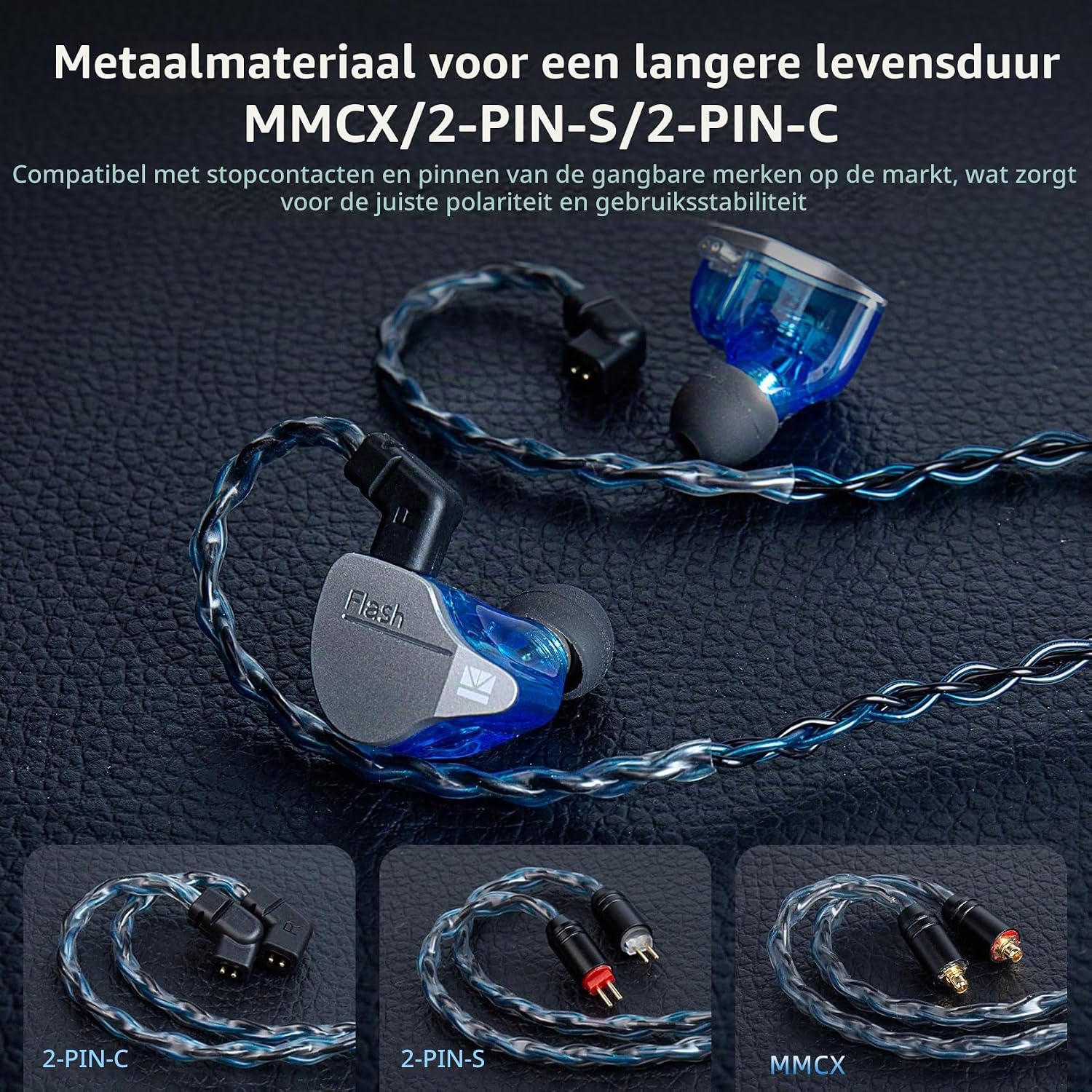 Thumbnail 4 de keephifi KBEAR ST12 Plus IEM-kabel 2 m, 2PIN-S, verzilverde OFC