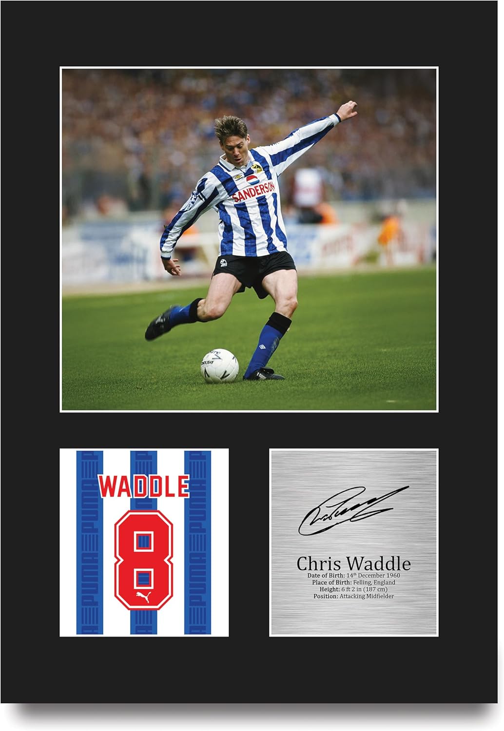 Thumbnail 5 de HWC Trading Chris Waddle Sheffield Wednesday Gifts: Printed Signed Autograph Picture, A4 Portrait Framed