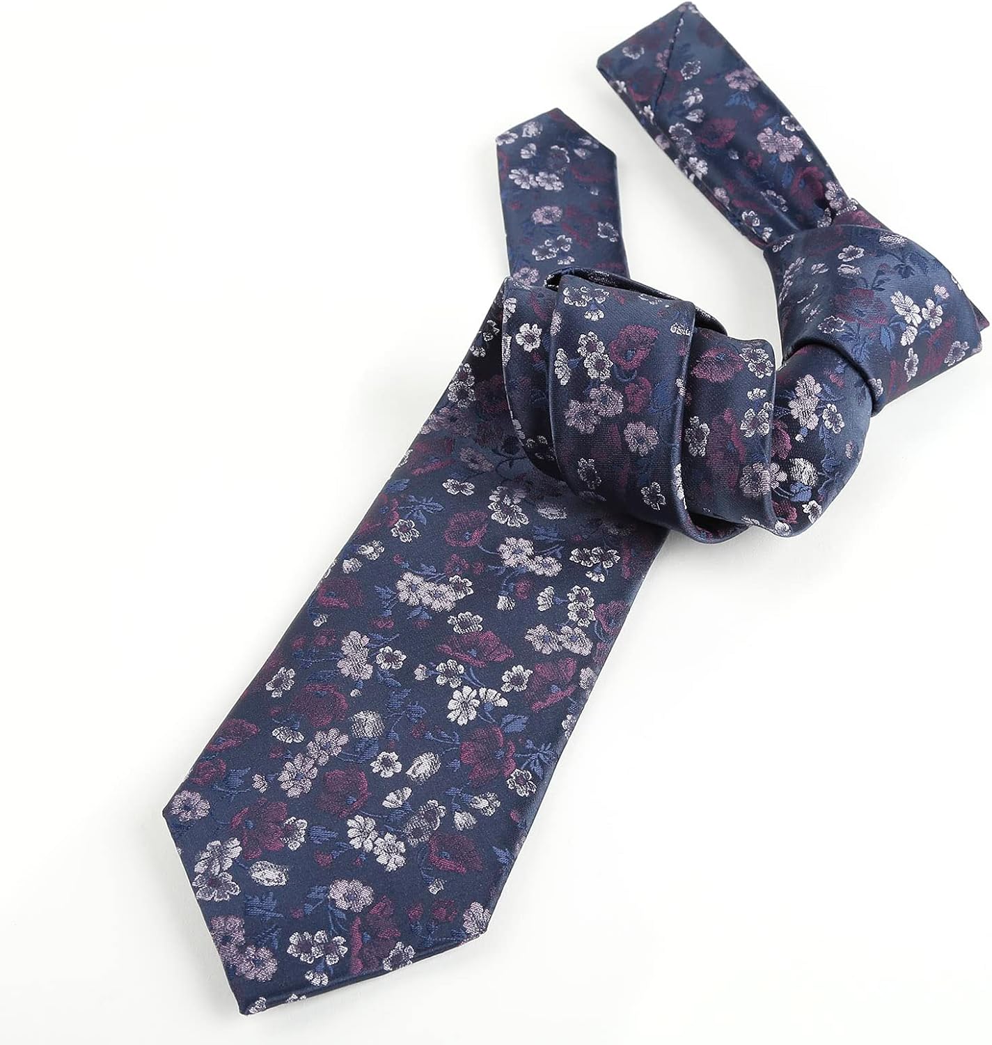 Thumbnail 2 de Alizeal Floral Tie with Pocket Square Set – Polyester, 150x8cm tie and 24x24cm hankie