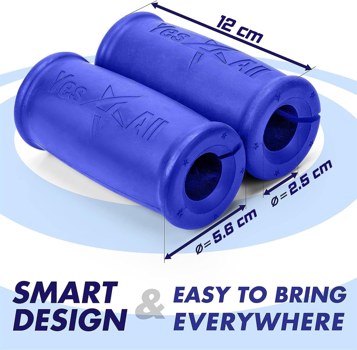 Detalle de Yes4All 厚型ダンベルグリップ 2個セット、ラバー製・エルゴノミクス形状