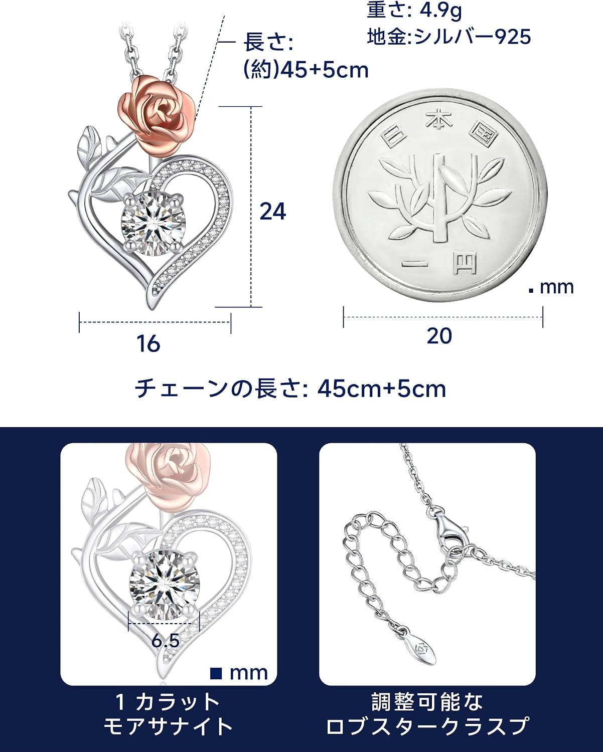 Detalle 2 de MomentWish Coeur Collier 1 Carat đ