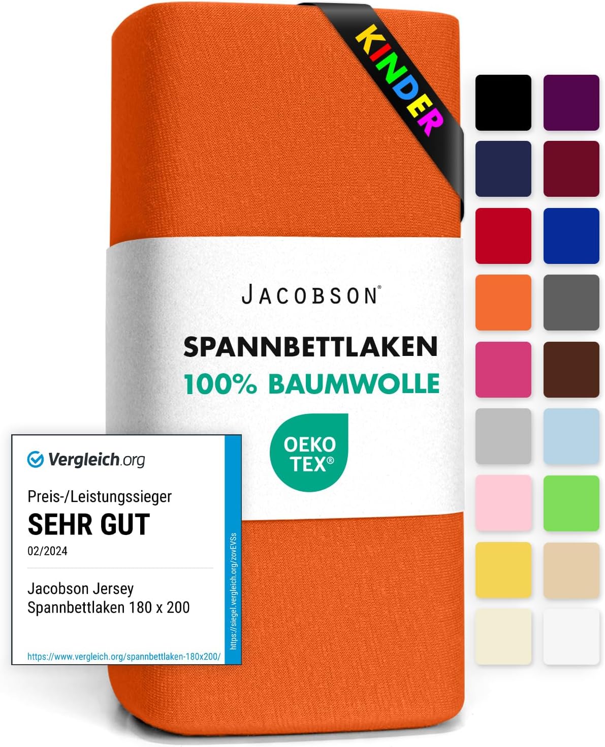 Detalle de Jacobson Jersey Spannbettlaken 60x120 cm