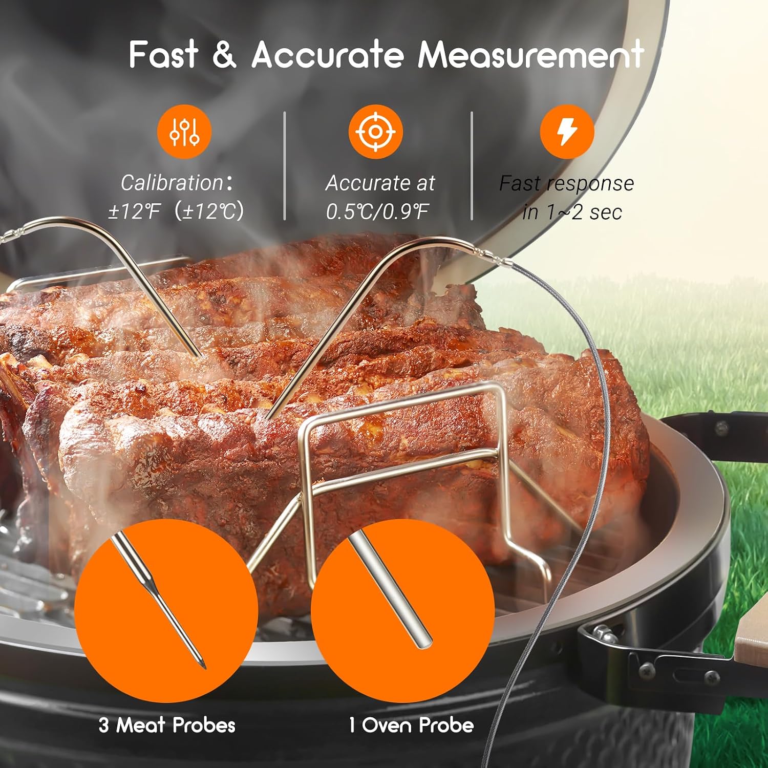 Thumbnail 4 de Inkbird Grillgebläse Bluetooth 5.1 & Wi‑Fi 2,4 GHz mit Smoker-Thermometer und 4 Sonden