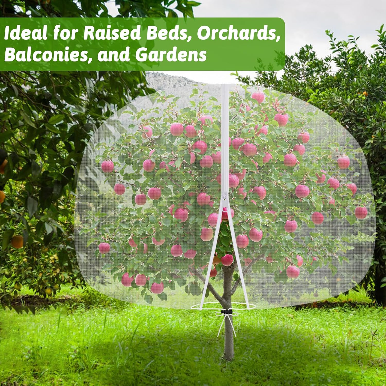 Thumbnail 5 de CAKKVDE 1 Pack Fruit Tree Netting Bird Protection with Drawstring and Zipper (180x220cm)