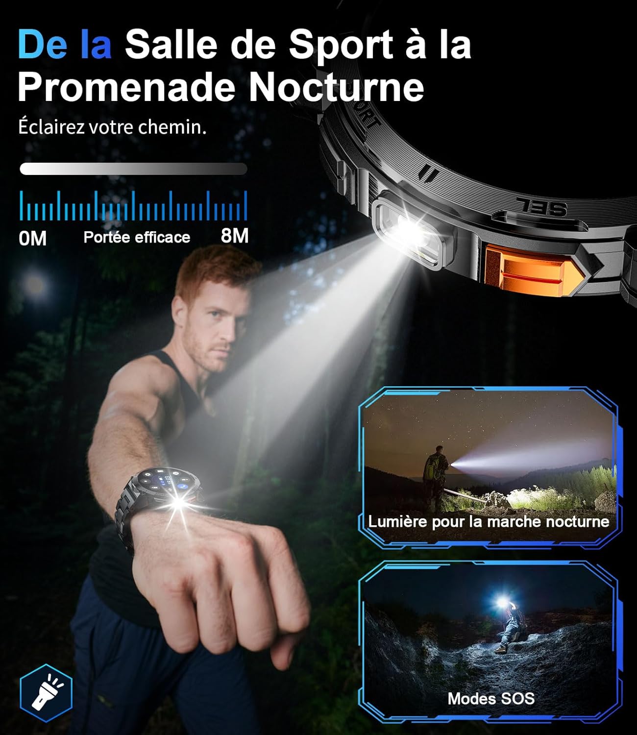 Thumbnail 3 de FITFLEX Montre Connectée Homme: 1,62" AMOLED, design militaire et autonomie remarquable