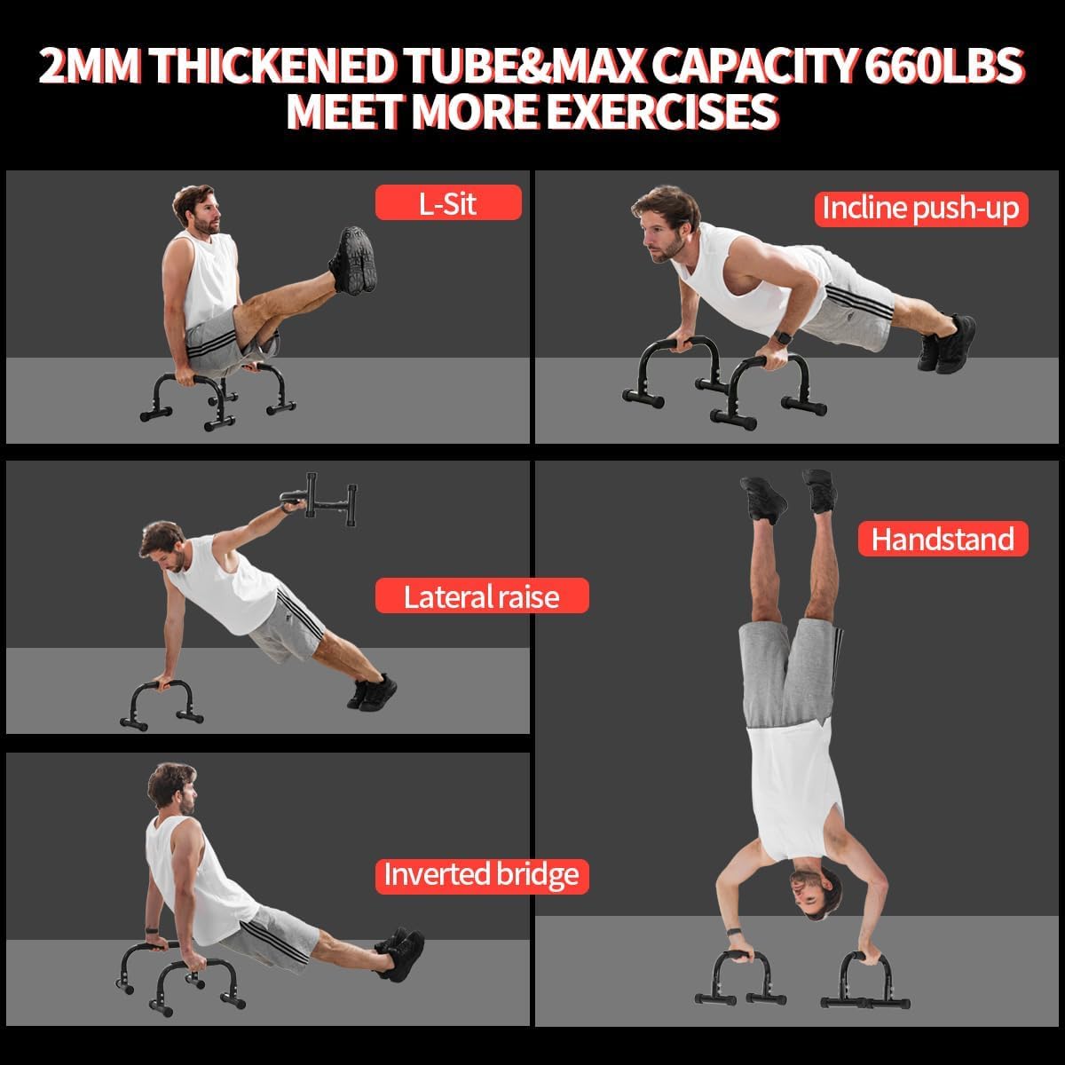 Thumbnail 4 de Teclor Push Up Bar parallettes 9.5in 🏋