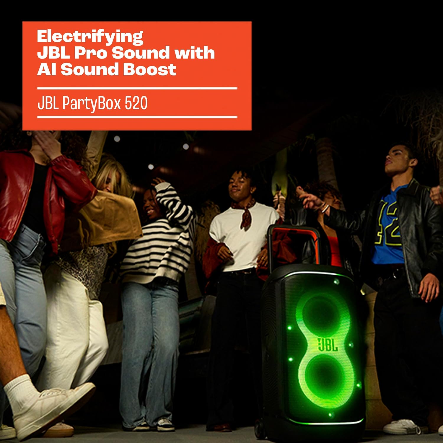Detalle de JBL PartyBox 520 Portable Party Speaker, 400 W, Auracast, IPX4