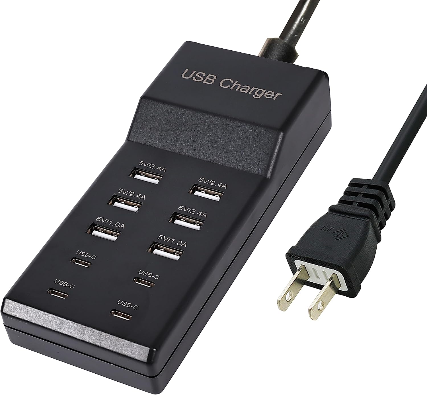Detalle de Wyssay 50W 10-Port USB Charging Station (4 USB-C + 6 USB-A) for iPhone, iPad, AirPods & more