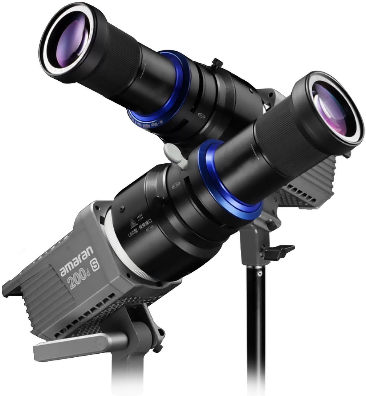 Bowens Mount Snoot Spotlight Gobo Projector with 4-Leaf Barndoor and 30 Gobos