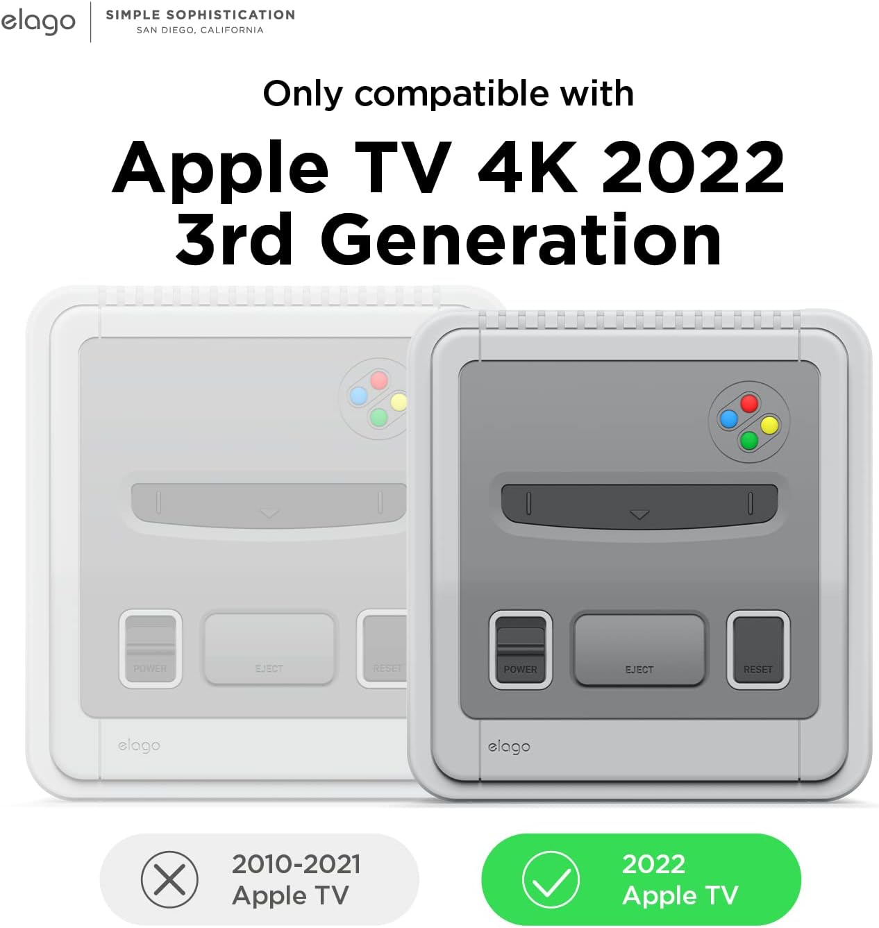 Detalle 2 de elago T4 Case for Apple TV 4K (3rd Generation, 2022) in Light Grey — IR sensor cut-out & LED cut-out