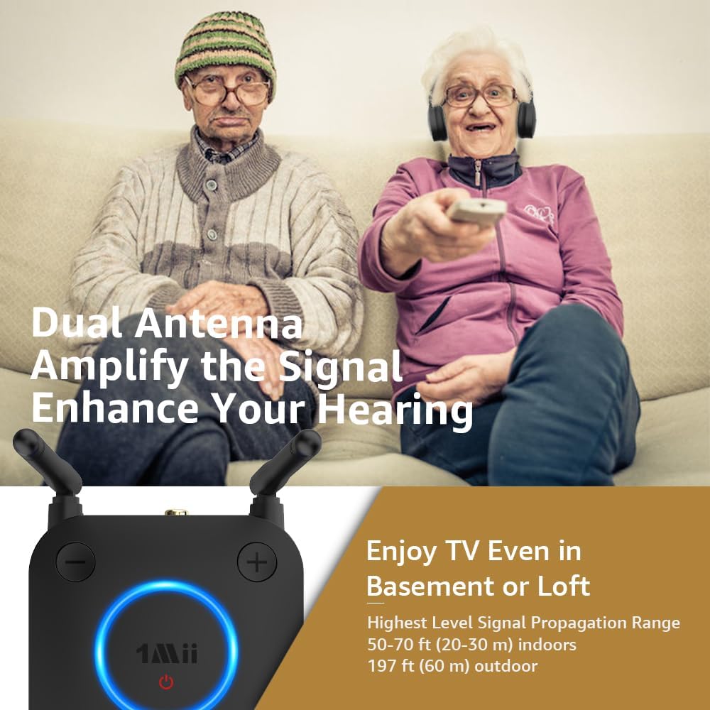 Thumbnail 5 de 1Mii B06TX Bluetooth 5.3 TV Transmitter for Two Headphones, aptX Low Latency