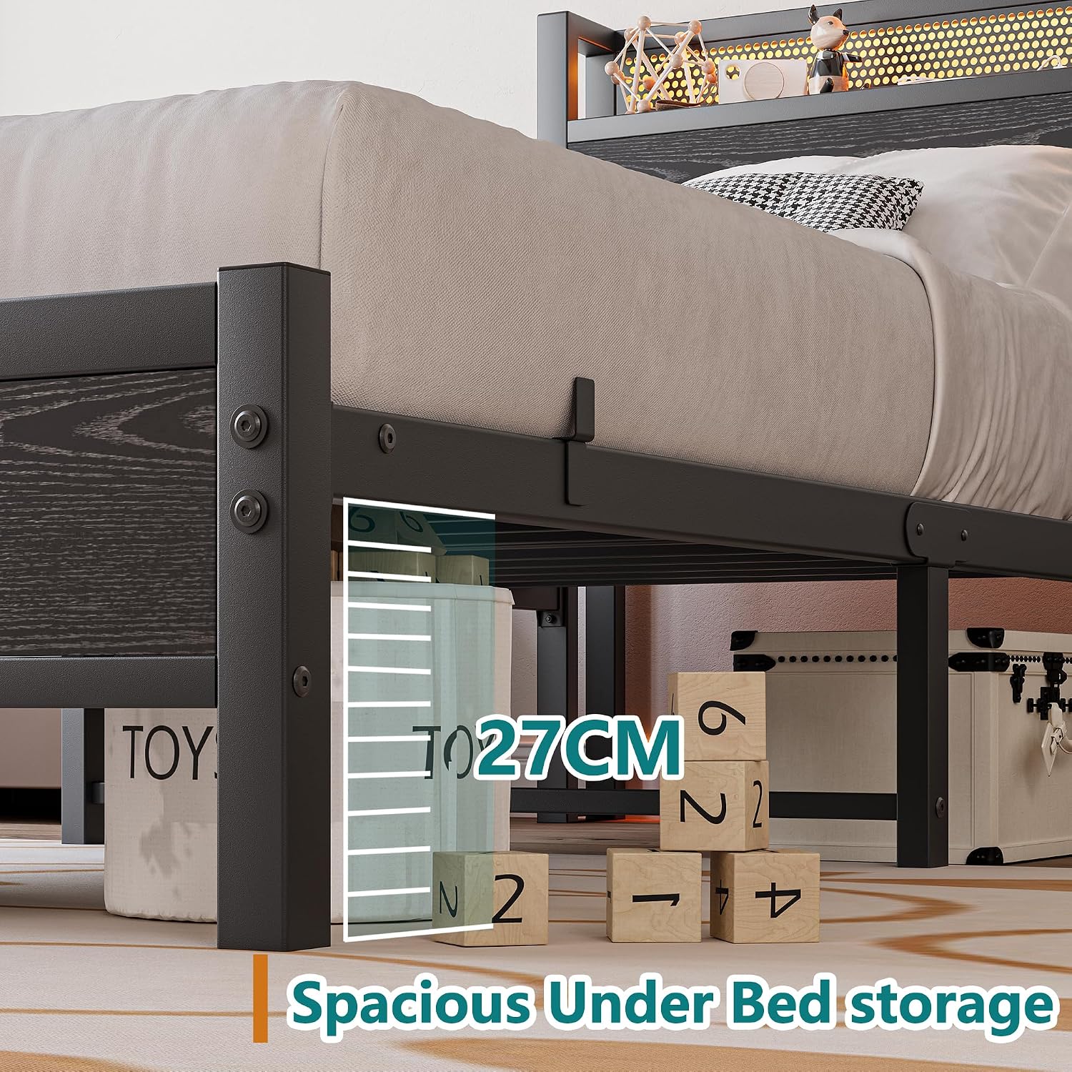 Thumbnail 6 de BORPHOM 3ft Single Bed Frame with Storage