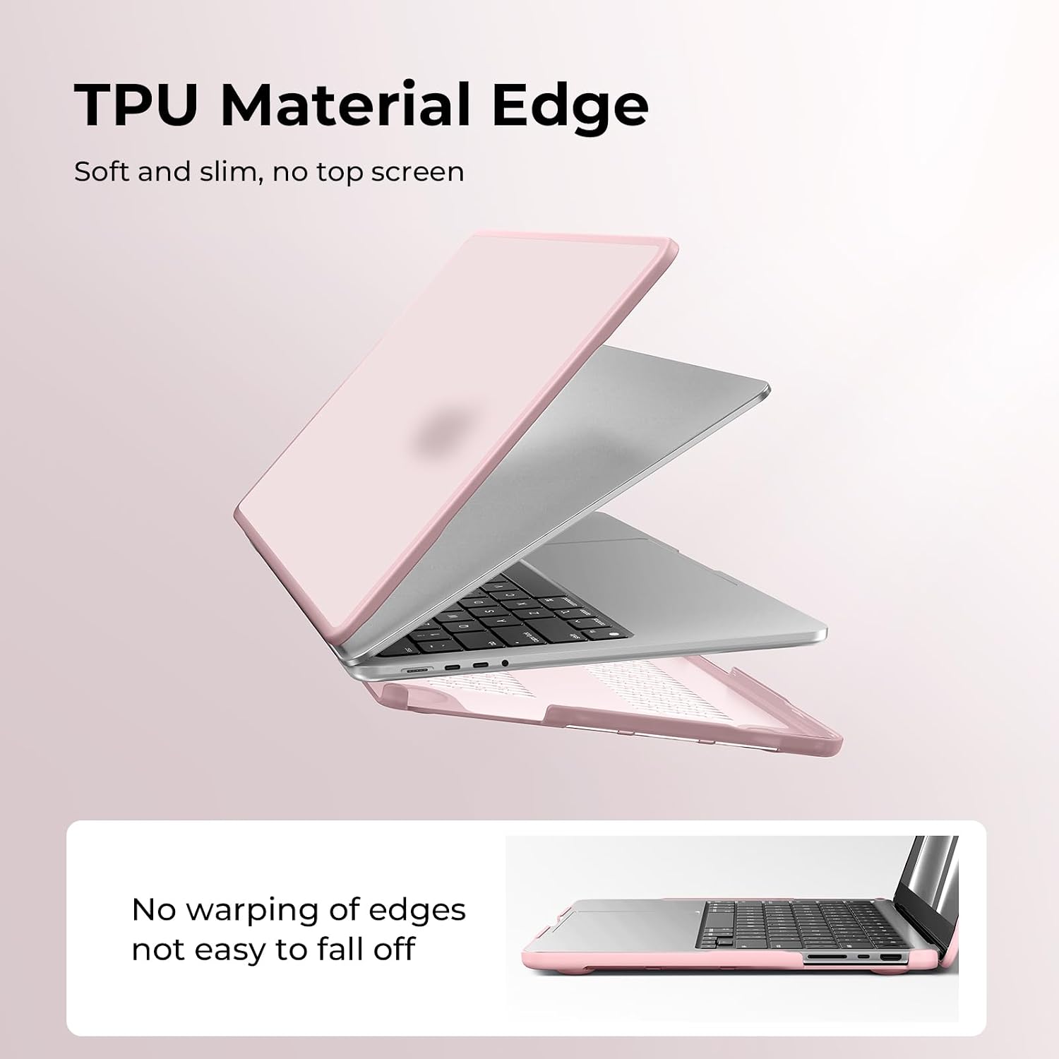 Thumbnail 1 de BlueSwan Hülle für MacBook Pro 14" (2021–2026): TPU-Rahmen, matte Anti-Fingerprint Schutzhaube in Rosa