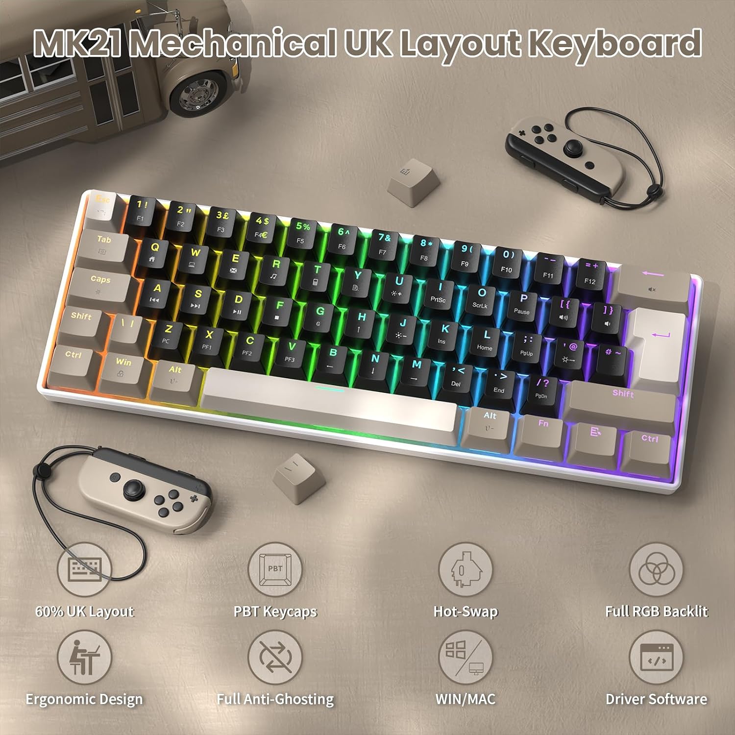 Detalle 2 de MAGIC-REFINER MK21 60% mechanical keyboard