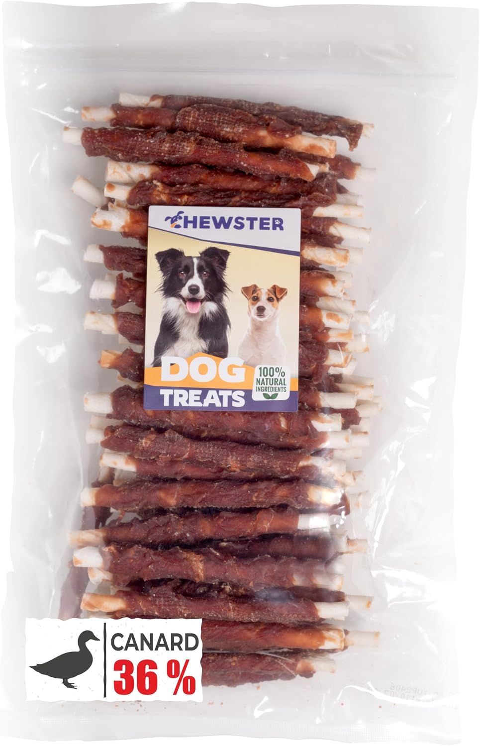 Chewster Bâtonnets à mâcher au Canard – Paquet 85 pièces (800 g)