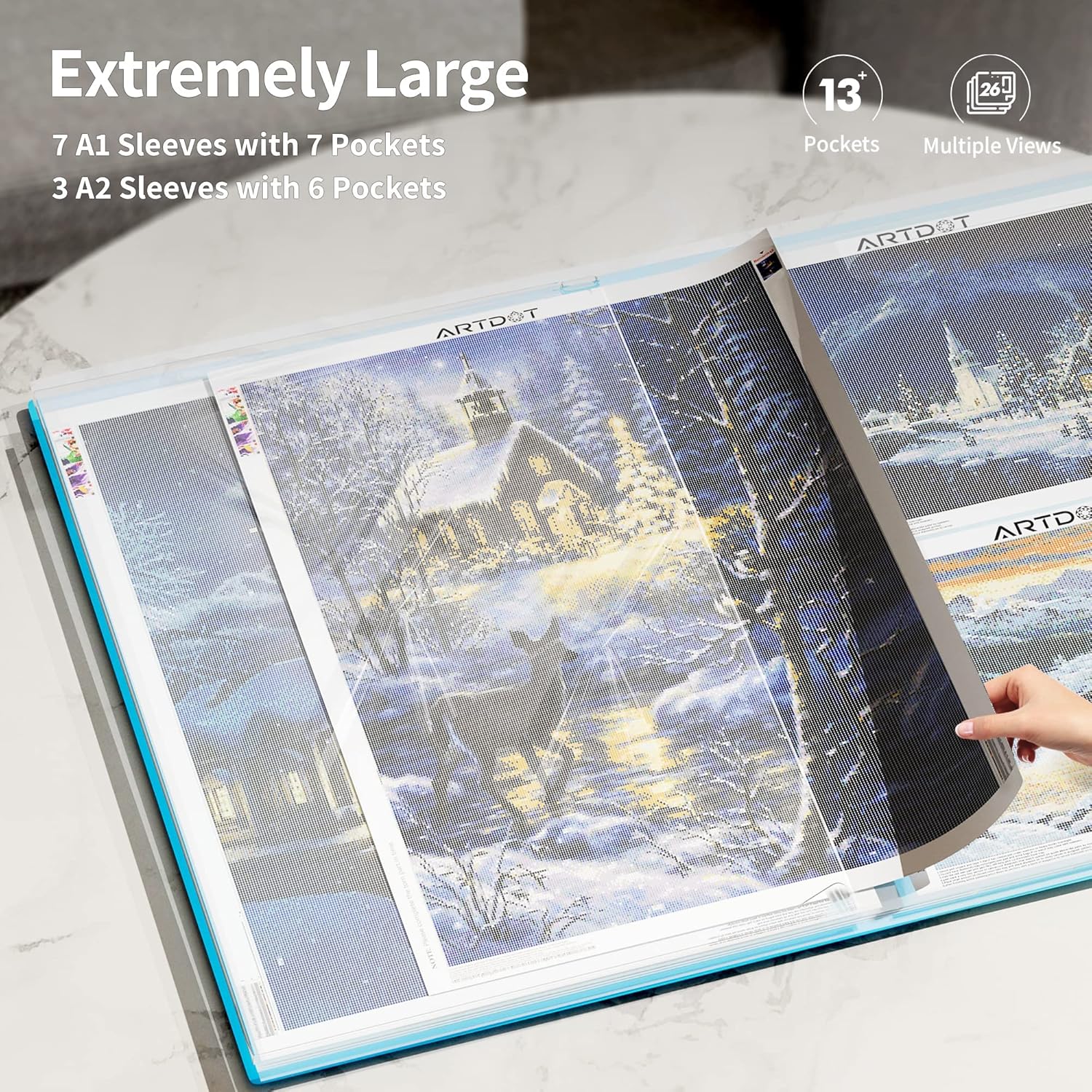 Thumbnail 3 de ARTDOT 5D Diamond Painting Bilderalbum mit Sichtbuch für A1-Aufbewahrung