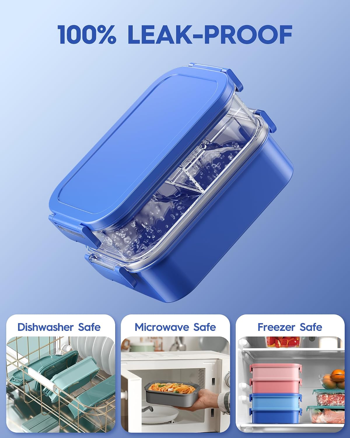 Thumbnail 4 de KEMETHY 74oz 3-tier Bento Lunch Box 🍱