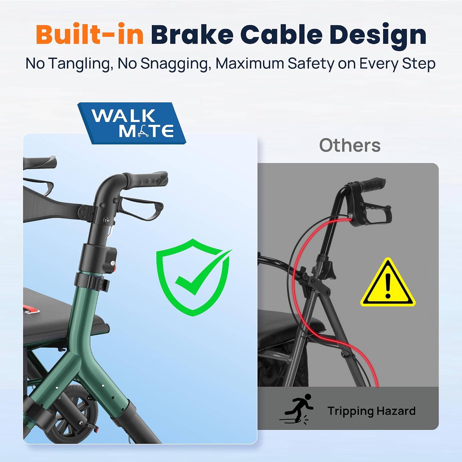 Thumbnail 5 de WALK MATE Rollator für Große Menschen bis 2 m – kompakt, höhenverstellbar und leicht