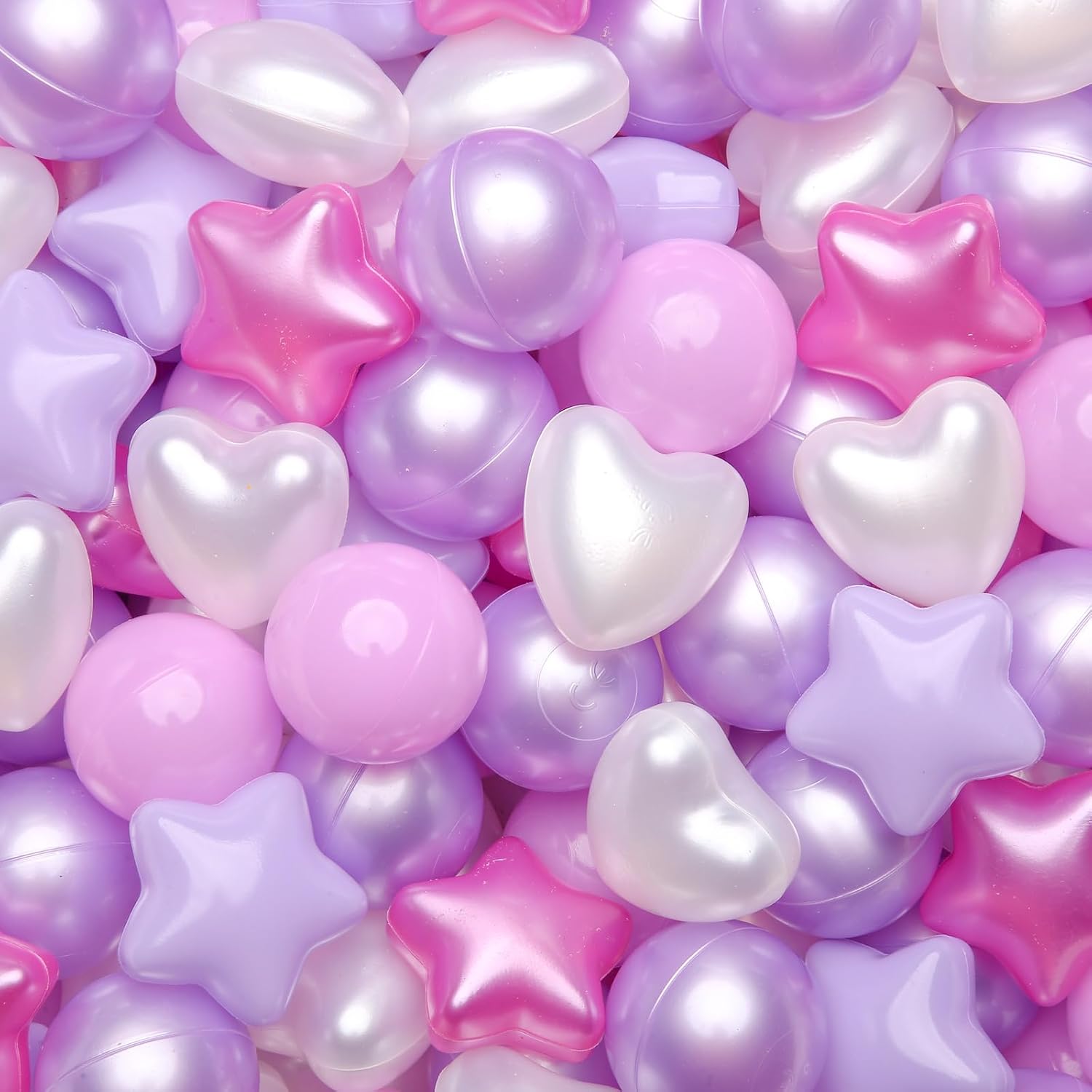 Detalle de GOGOSO 500-Piece Ball Pit Balls (Stars & Hearts) for Toddlers