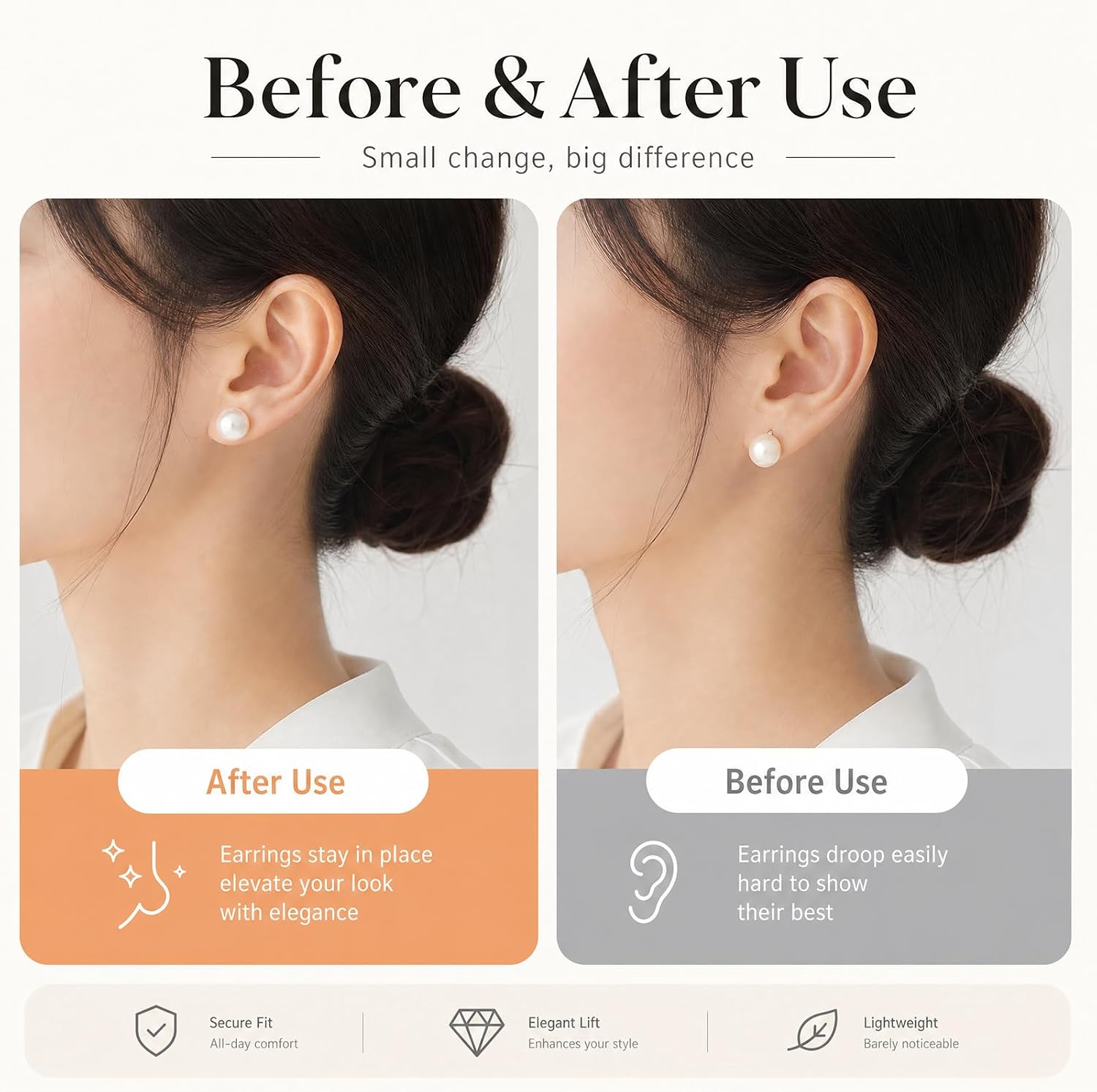 Thumbnail 2 de JUNCHONG JC-earring backs for droopy ears-E02 Plum Blossom Earring Backs, 12-Pack