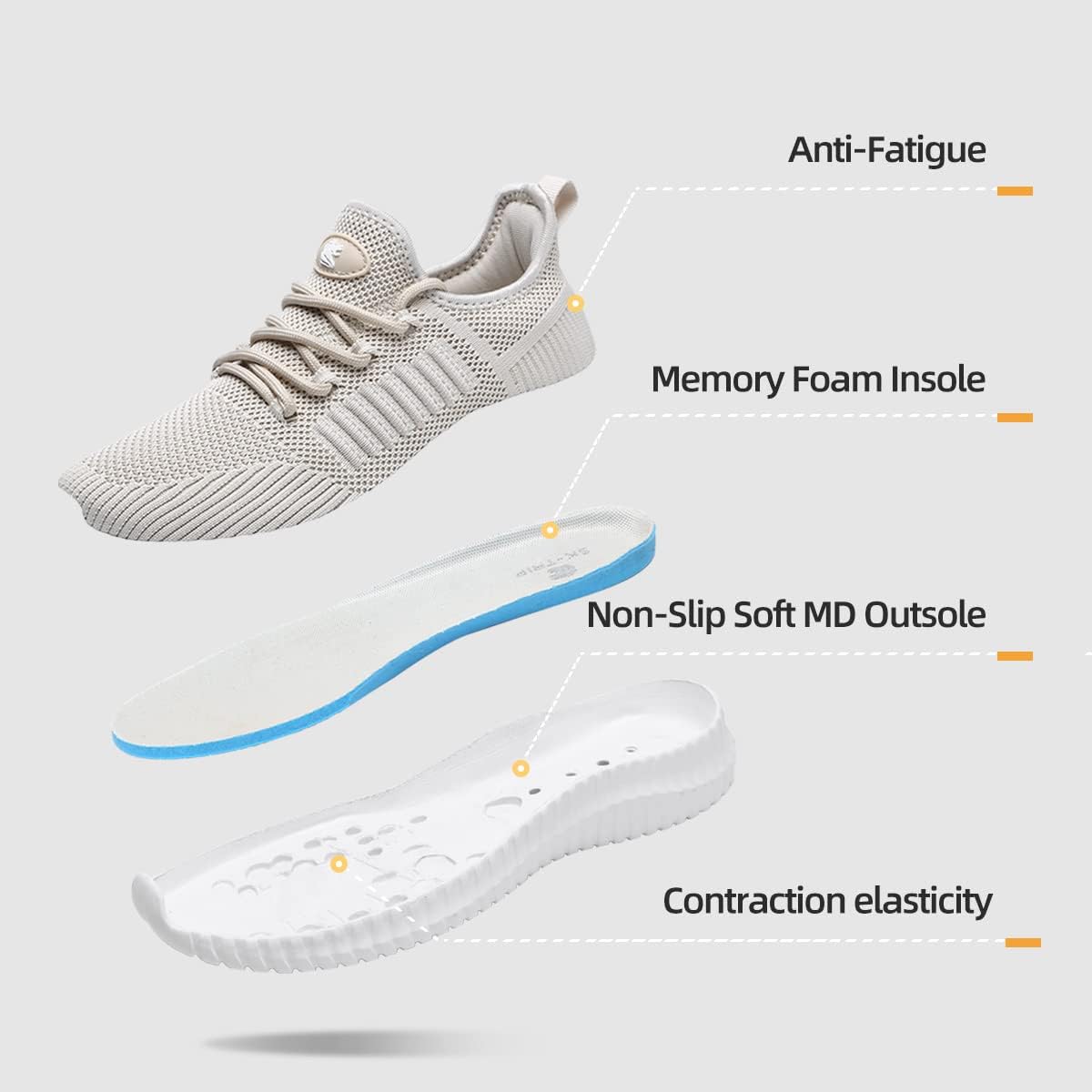 Thumbnail 3 de SK·TRIP Women’s Lightweight Walking Shoes with Breathable Flying Woven Mesh Upper