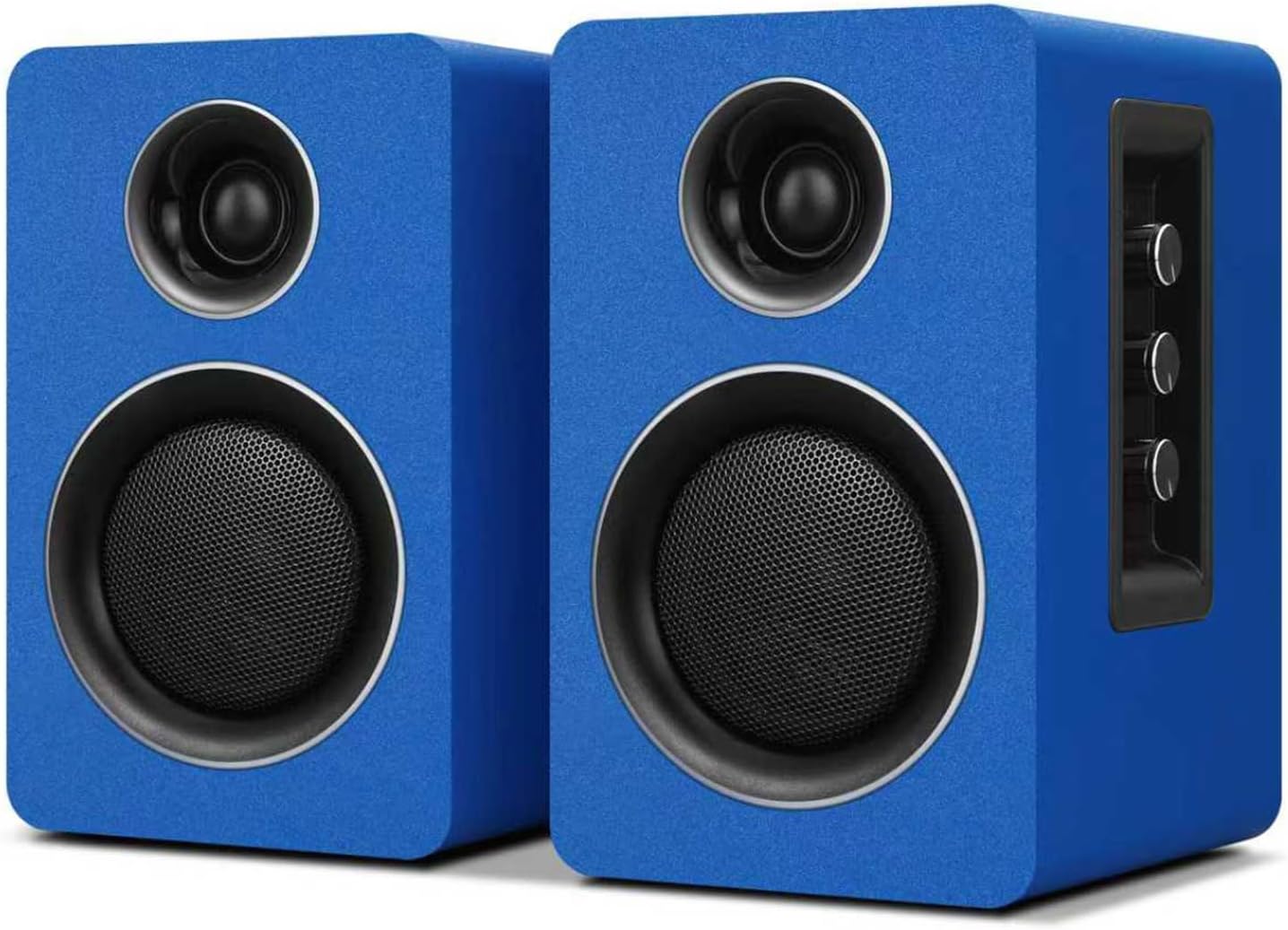 Detalle de ZQMMSPK Active Bookshelf Speakers 60W: Bluetooth 5.3, USB-C, AUX/RCA, 3" Carbon Fibre Woofer