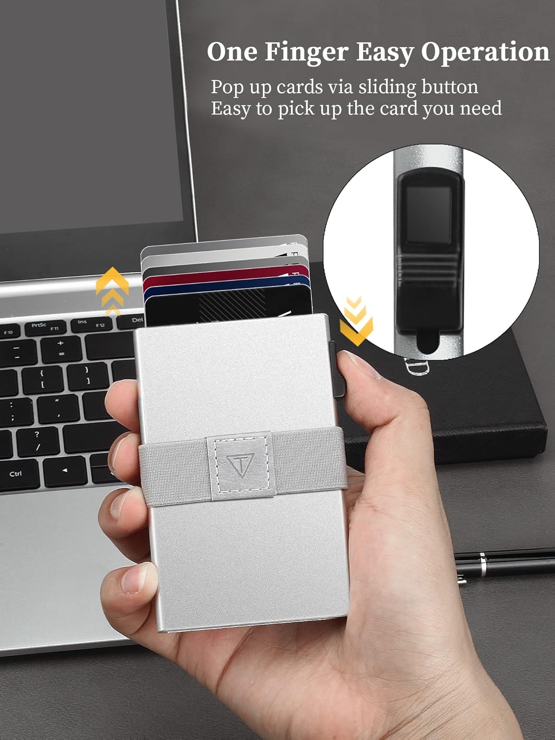 Thumbnail 2 de TOYFID RFID Card Holder Pop Up – minimalistischer Kartenetui aus Aluminium mit RFID-Schutz