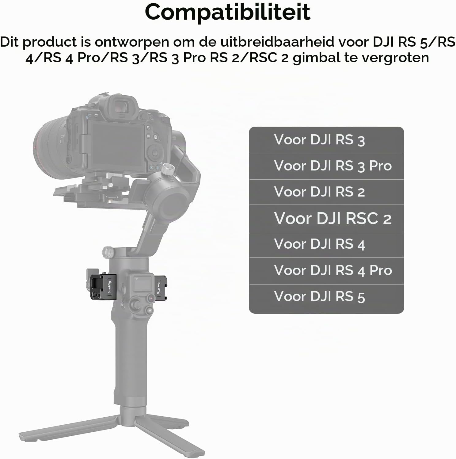 Detalle 2 de SMALLRIG 3025 NATO-klembevestiging voor DJI RS-gimbals met cold shoe