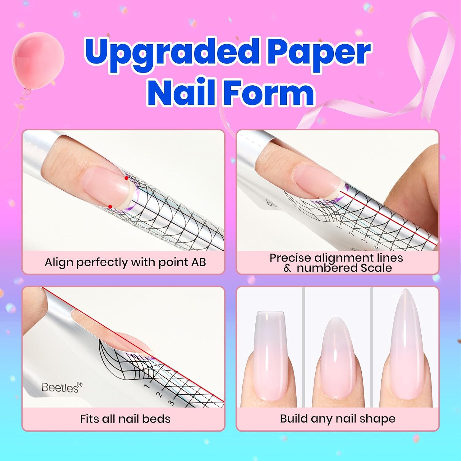 Detalle de Beetles Builder Gel Nail Kit (Clear, Nude, Pink) — 9-in-1 hard gel for extensions & sculpting