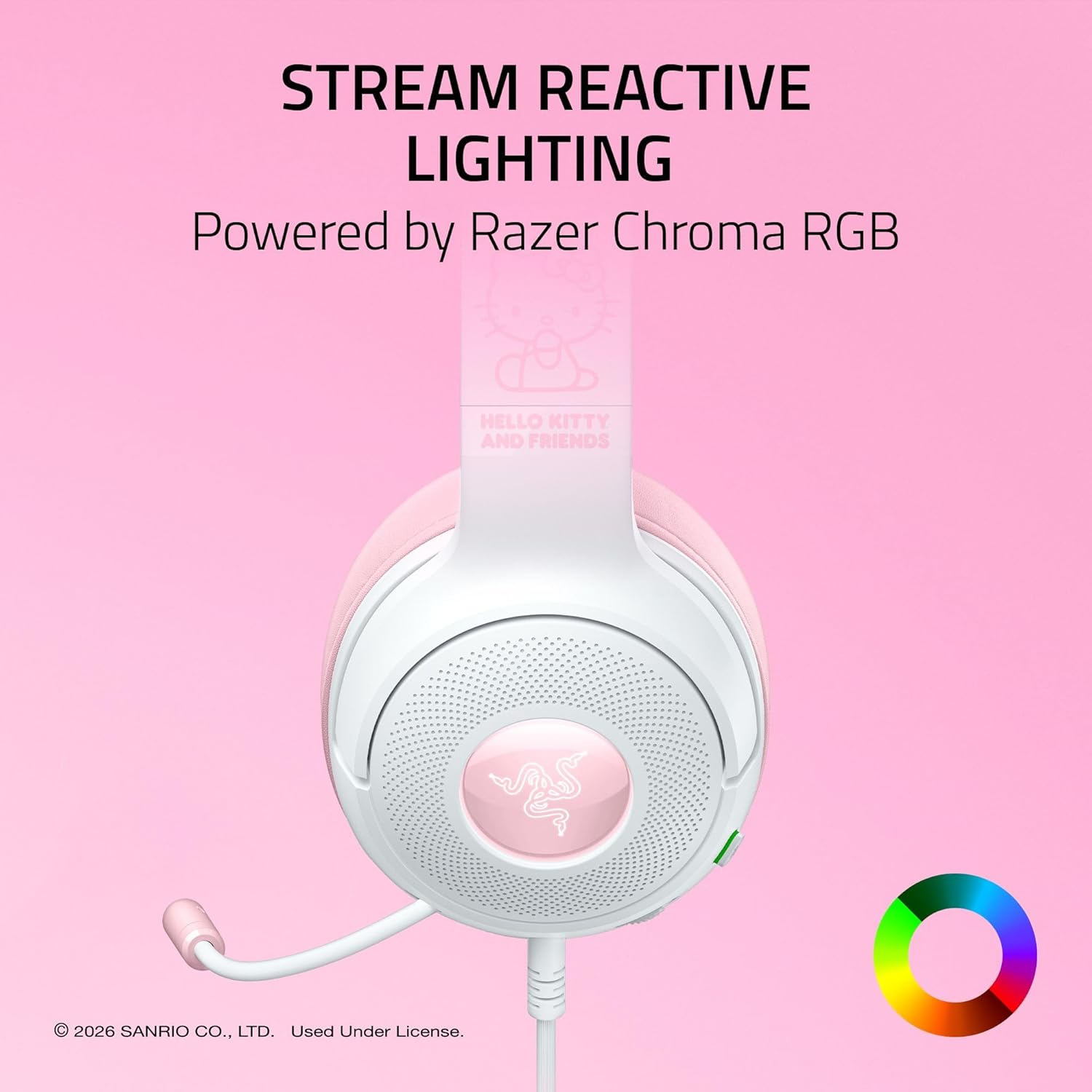 Detalle de Razer Kraken Kitty V2 USB Wired Headset: Hello Kitty Edition