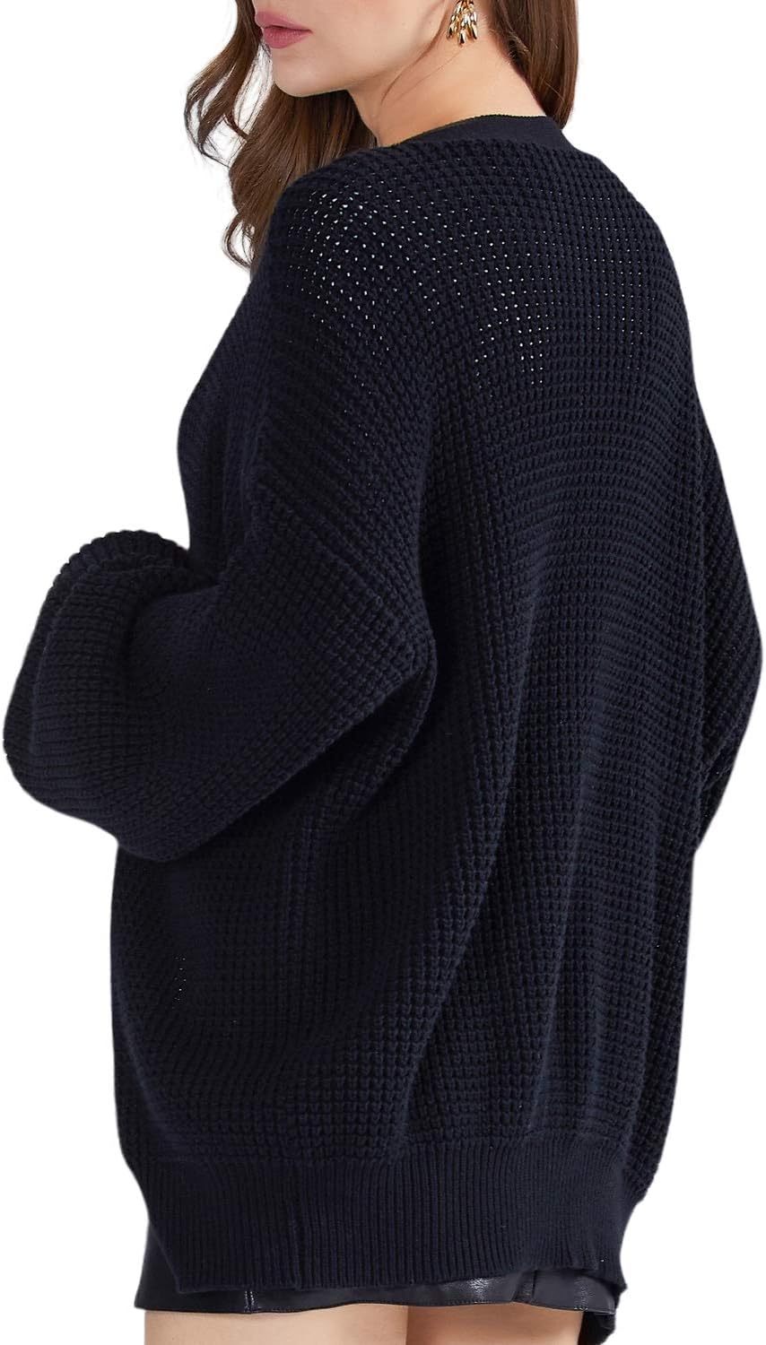 Detalle 2 de QUALFORT Cardigan Oversized 100% Cotton Button-Down 🍂