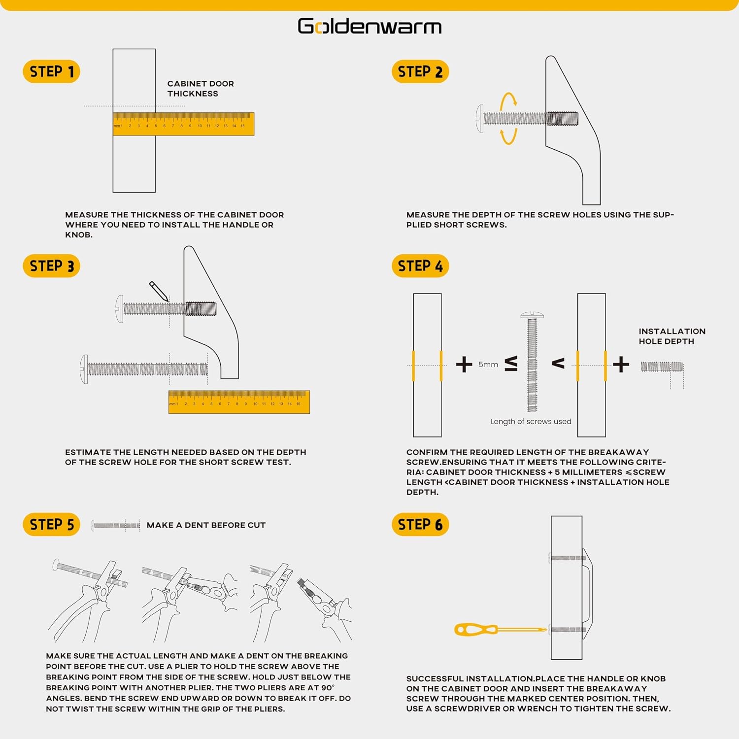 Detalle de Goldenwarm Cabinet Handles 5-Inch